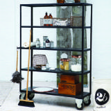 Industrial Iron and Wood Shelving Unit